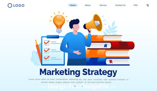 Market strategy cartoon illustration vector