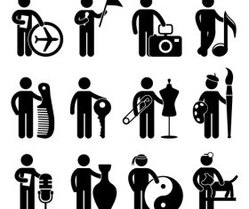 Matchstick men artist vector