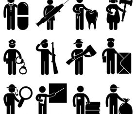 Matchstick men occupation vector