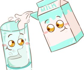 Milk cartoon illustration vector
