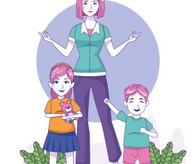 Mom and child vector