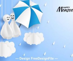 Monsoon sale card vector