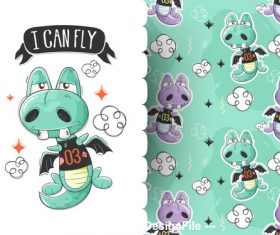 Monster cartoon background pattern vector