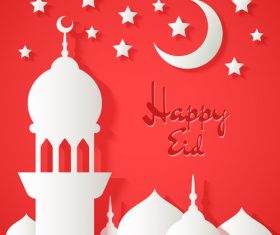 Mosque silhouette background vector