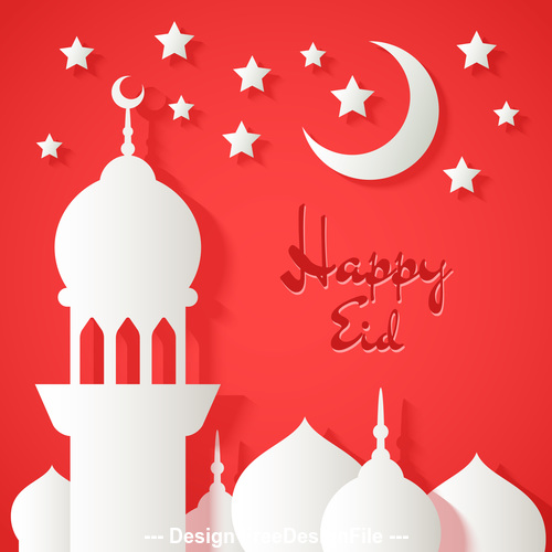 Mosque silhouette background vector