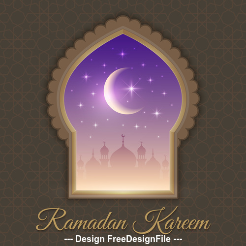 Mosque window vector