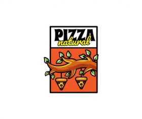 Natural pizza mascot logo vector
