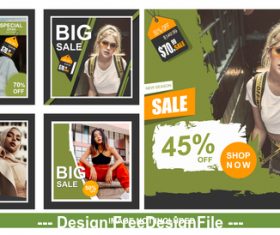 Network social media sales banner vector