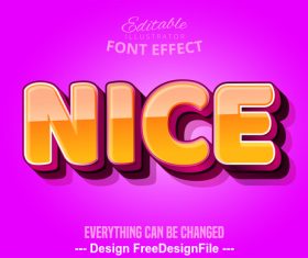 Nice 3d font effect editable text vector
