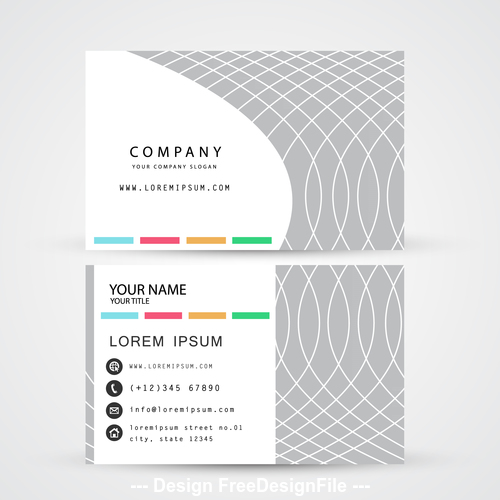 Off-white pattern business card template design vector