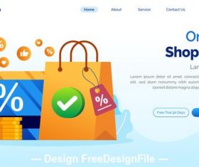 Online shopping cartoon illustration vector