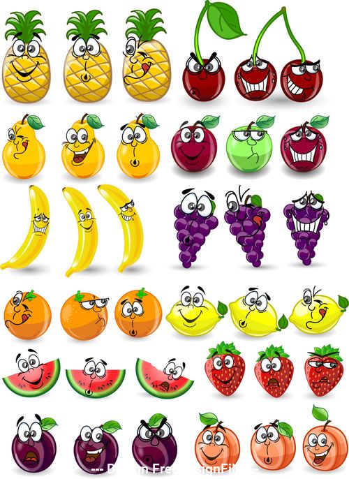 Orange etc fruit emoji cartoon icon vector