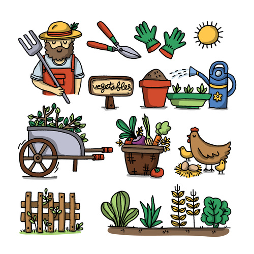 Organic farming concept illustration vector