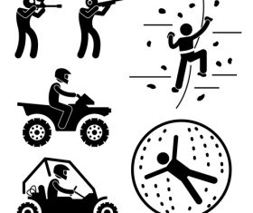 Outdoor sports matchstick men vector