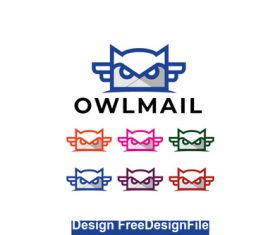 Owl mail logo vector