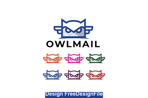 Owl mail logo vector