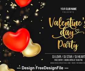 Party valentine day flyer vector