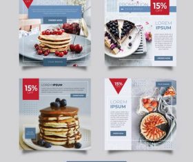 Pastry promotion templates vector