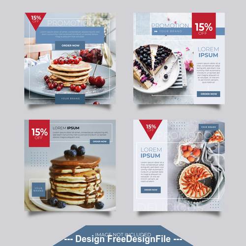 Pastry promotion templates vector