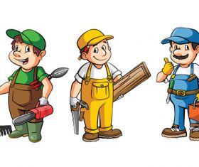 People contruction cartoon illustration vector