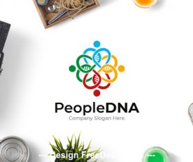 People dna logo vector