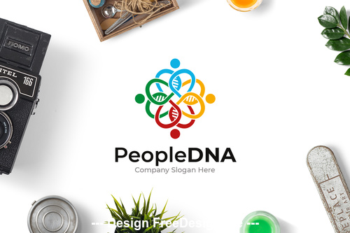 People dna logo vector
