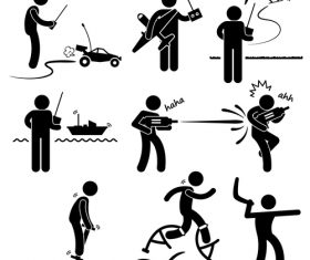 Play model toys matchstick men vector