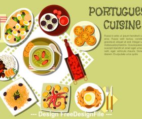 Portuguese cuisine vector