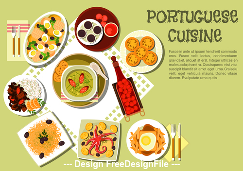 Portuguese cuisine vector