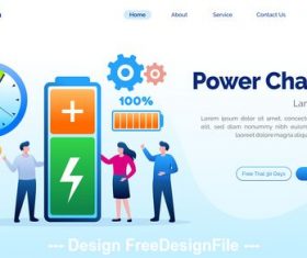 Power charger cartoon illustration vector