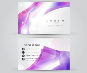 Purple geometric pattern business card template design vector
