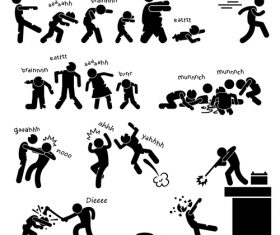 Quarrel matchstick men vector