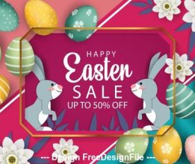 Rabbit easter egg colorful background vector
