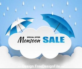 Rainy season specials advertising vector