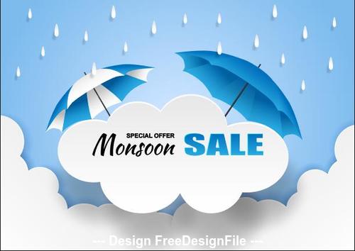 Rainy season specials advertising vector