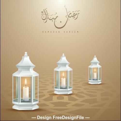 Ramadan Kareem candlelight vector