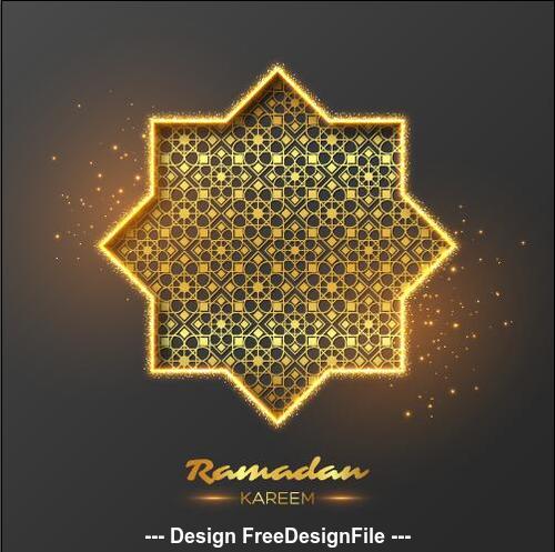 Ramadan Kareem golden geometric illustrations vector