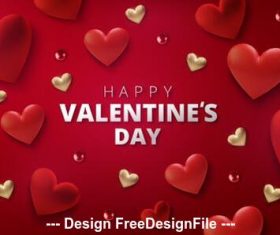 Red and gold heart background vector