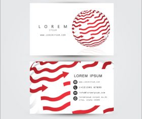 Red arrow background business card template design vector