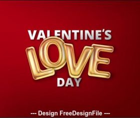 Red background golden love font background vector