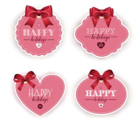 Red bow and tag vector