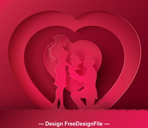 Red valentines day vector