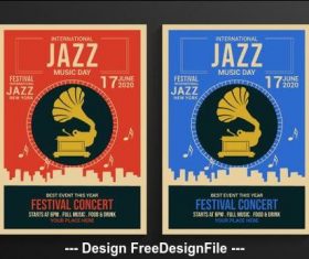 Retro jazz festival poster vector