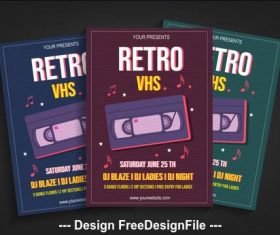 Retro vhs poster vector