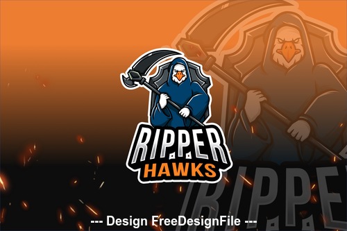 Ripper hawks esport logo vector