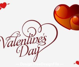 Romantic simple Valentines day greeting card vector