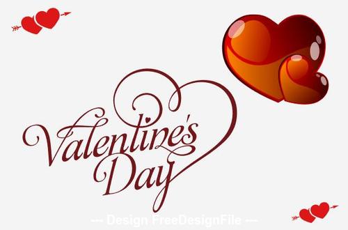 Romantic simple Valentines day greeting card vector