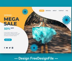 Sale page template vector