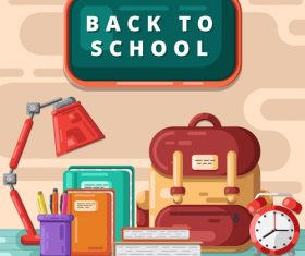 School bag and Back to school background vector