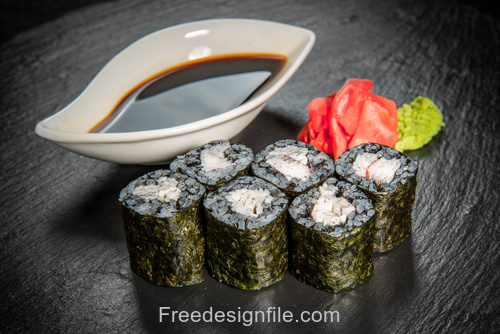 Seaweed and sushi Stock Photo
